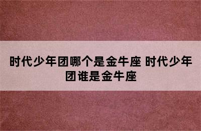 时代少年团哪个是金牛座 时代少年团谁是金牛座